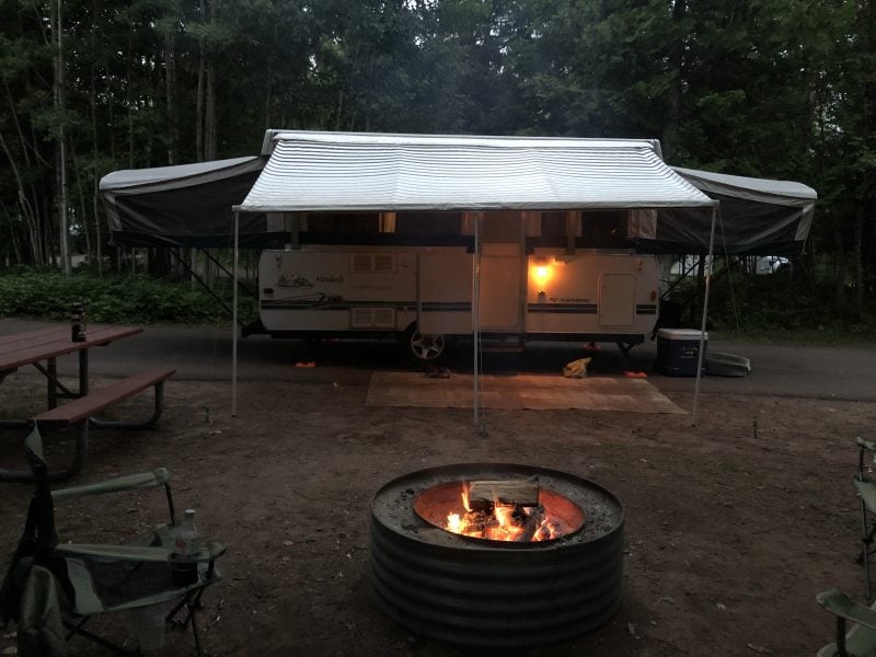 Berkey campsite at Ft. Wilkins Historic State Park in Copper Harbor, MI