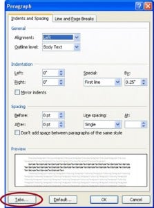 How to use tabs to align text | Graduate School Newsblog