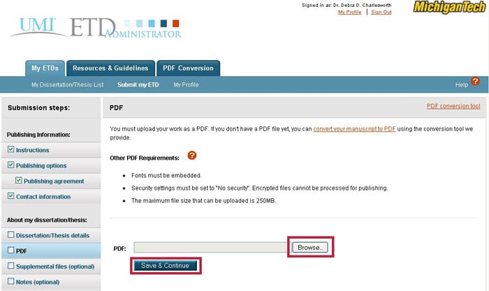 upload dissertation to proquest