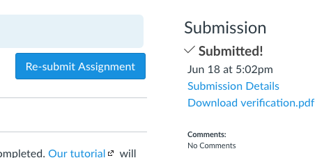 Submission confirmation and re-submit option.