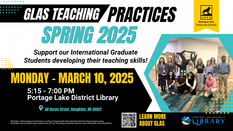 GLAS Teaching Practices Spring 2025 - March 10th at Portage District Library 5:15pm until 7:00pm