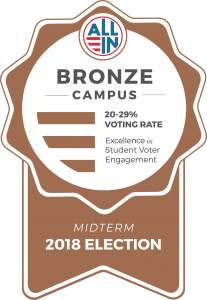 All-In challenge bronze award for 20-29% voting rate