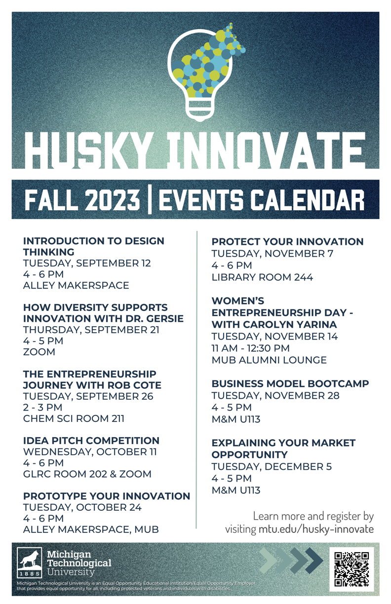 Husky Innovate Fall 2023 Semester Calendar of Events
