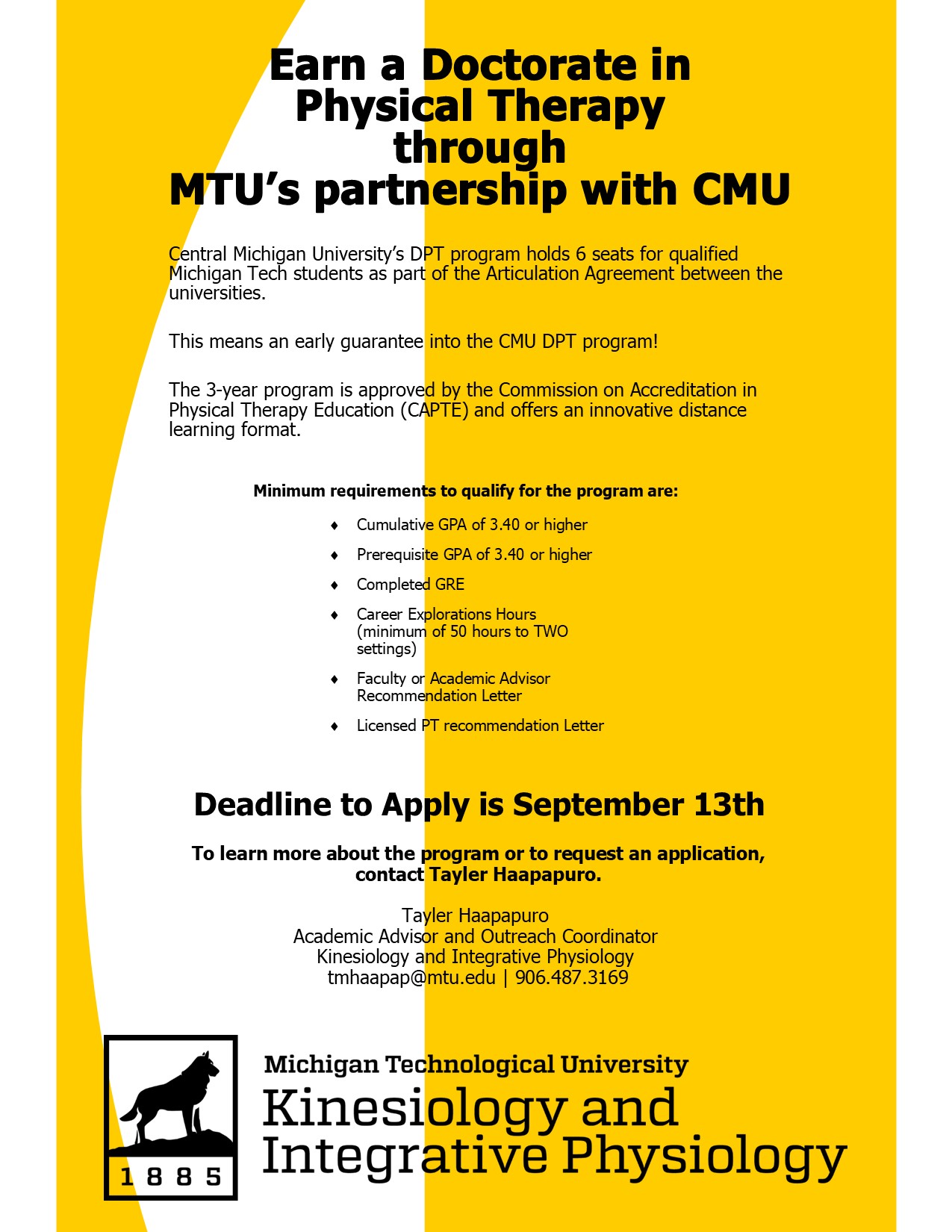 Applications for the CMU DPT program are Open for Michigan Tech Students KIP Newsblog