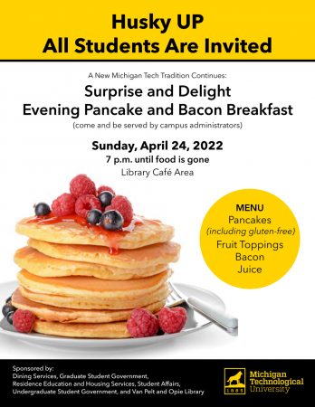 Evening Pancake and Bacon Breakfast Flyer