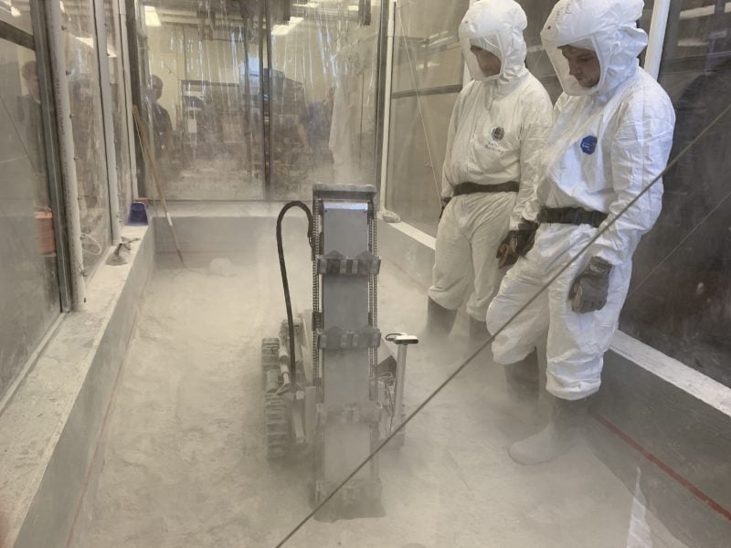 Students conduct testing in the Dusty Thermal Vacuum Chamber (DTVAC).