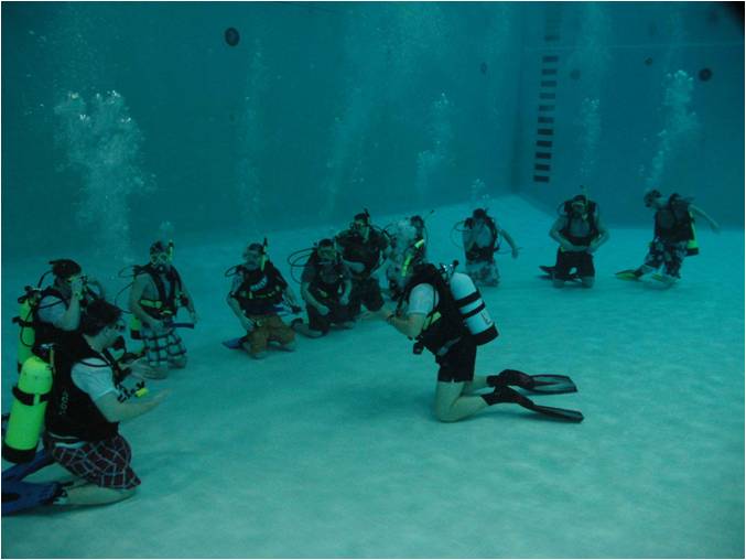 PADI Open Water SCUBA course in the SDC dive tank