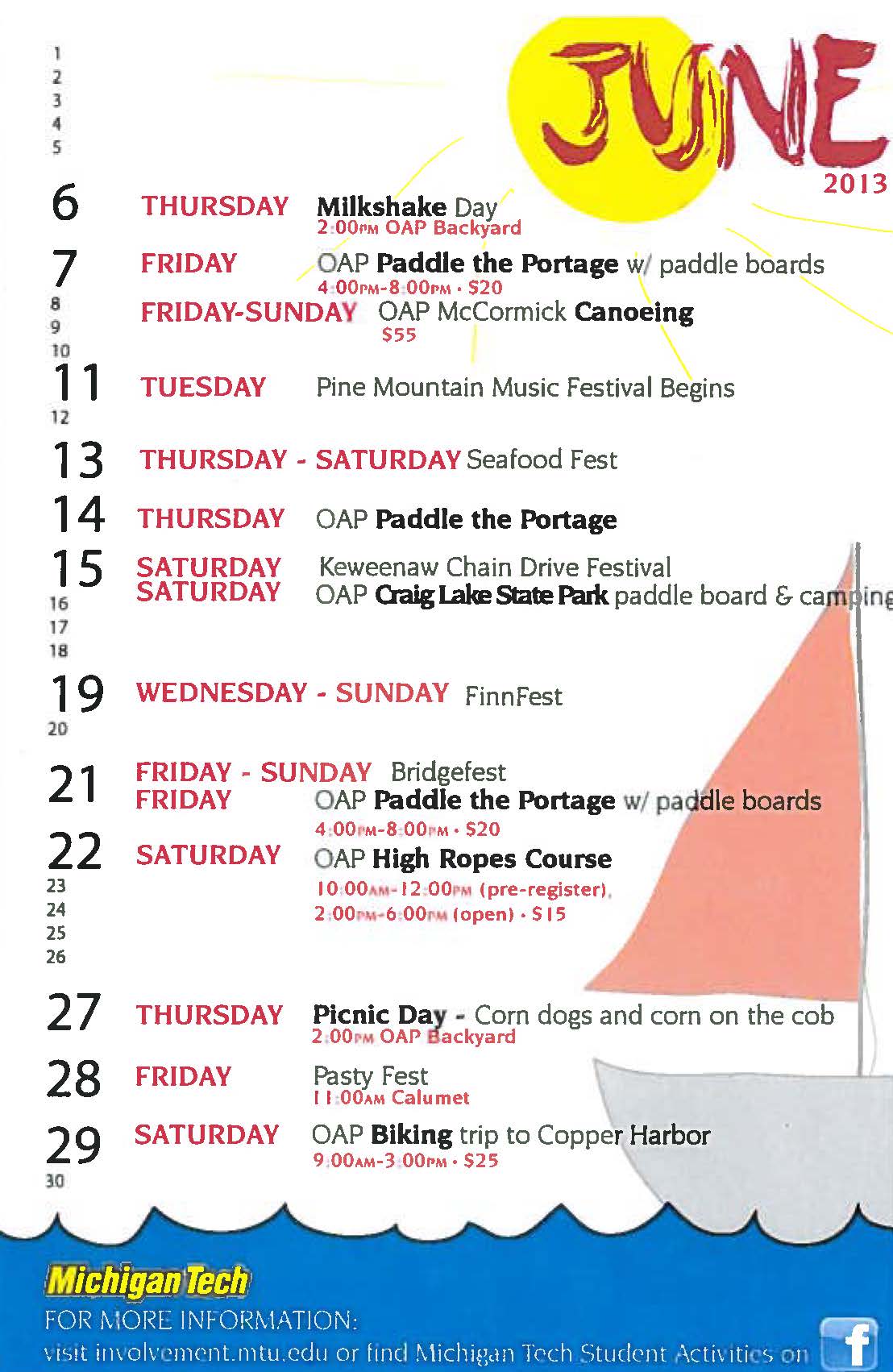 June Calendar of Events Student Leadership and Involvement News Blog June Calendar of Events Student Leadership and Involvement News Blog