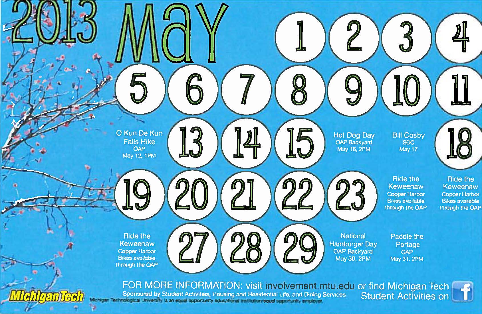 May Calendar of Events Student Leadership and Involvement News Blog