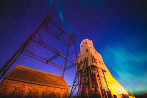 Quincy Mine with Northern Lights