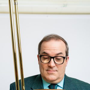 Image of Mike Christianson with his trombone