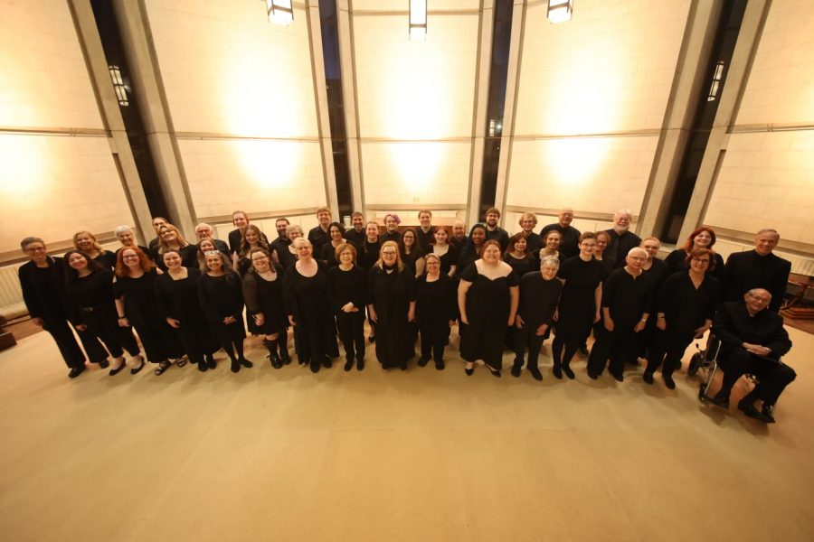 Michigan Tech Concert Choir standing in rows