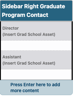 Sidebar Right: Graduate Program Contact snippet.