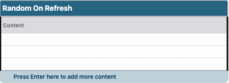 Random on Refresh snippet.