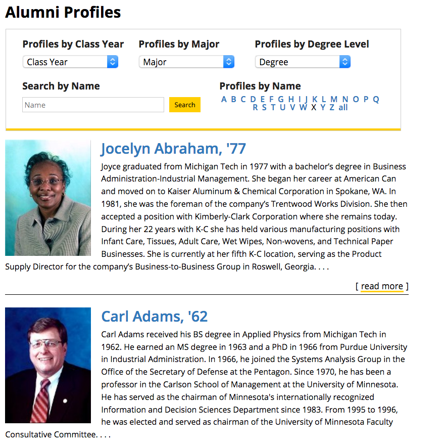 Alumni Profiles Webmaster #39 s Blog