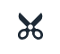 Scissors icon in the toolbar for cut.