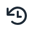 Clock hands with a counter-clockwise arrow icon in the toolbar to restore last draft.