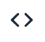Less than, greater than icon in the toolbar for source code.